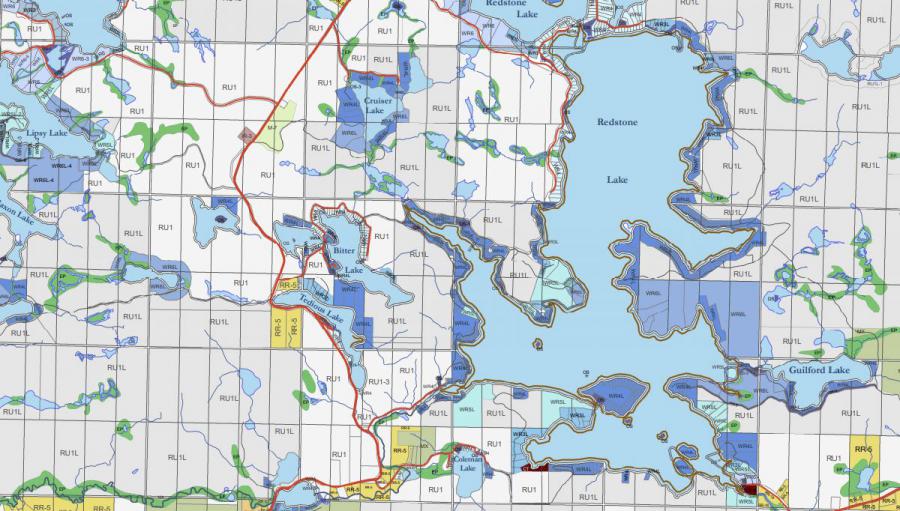 Zoning Map of Redstone Lake in Municipality of Dysart et al and the District of Haliburton